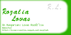 rozalia lovas business card